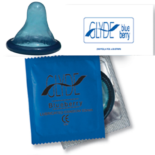 Glyde Flavoured Condoms Bulk 100 - Blueberry